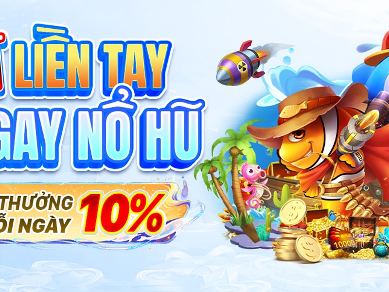 Hình ảnh game bắn cá với đại dương và các loài cá đầy màu sắc.